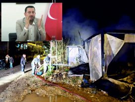 SAMANDAĞ’DA KORKUTAN YANGIN: DEPREMZEDE AİLENİN KONTEYNERİ KÜL OLDU!